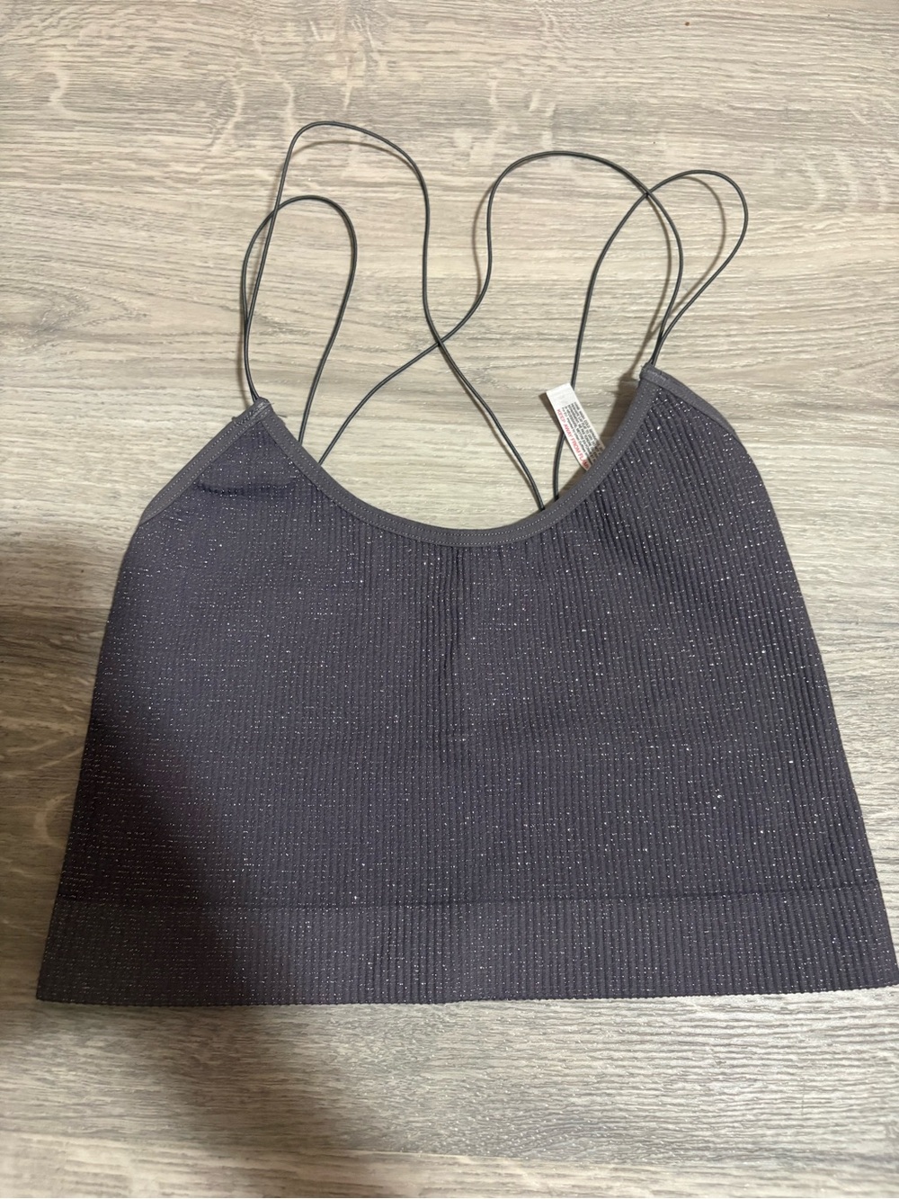 Urban Outfitters gray Sparkle Strappy Crop Top size medium